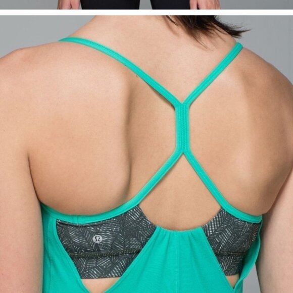 Lululemon | Roll Out Tank | Built in Bra | Bali Breeze/ Jazzy Green - Picture 7 of 8